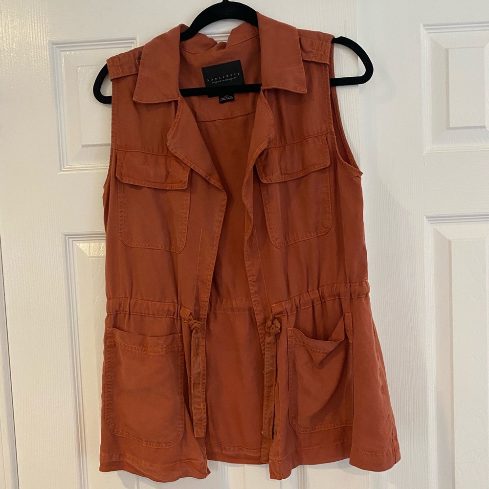 Anthropologie burnt orange vest